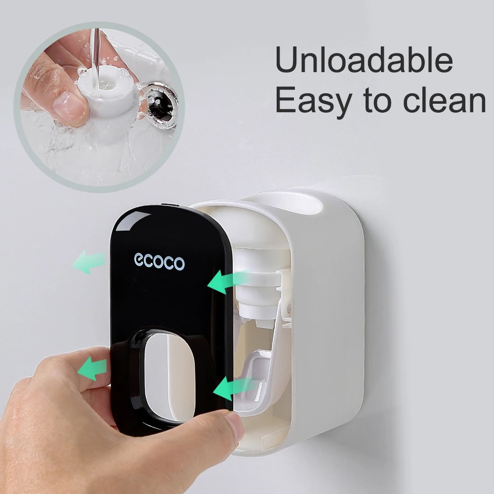 Automatic Toothpaste Dispenser Wall Mount Toothbrush Holder Bathroom Accessories Set Squeezer for | Дом и сад