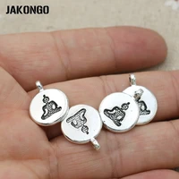 10pcs antique silver plated yoga buddha charm pendants for bracelet jewelry accessories making earrings diy handmade 14x10mm