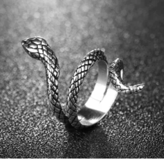 Европейское и американское кольцо в стиле панк Винтажное форме старой змеи