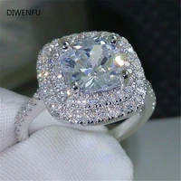 trendy rings for women 925 sterling silver cubic diamond bridal wedding promise ring fine jewelry drop shipping office fashion