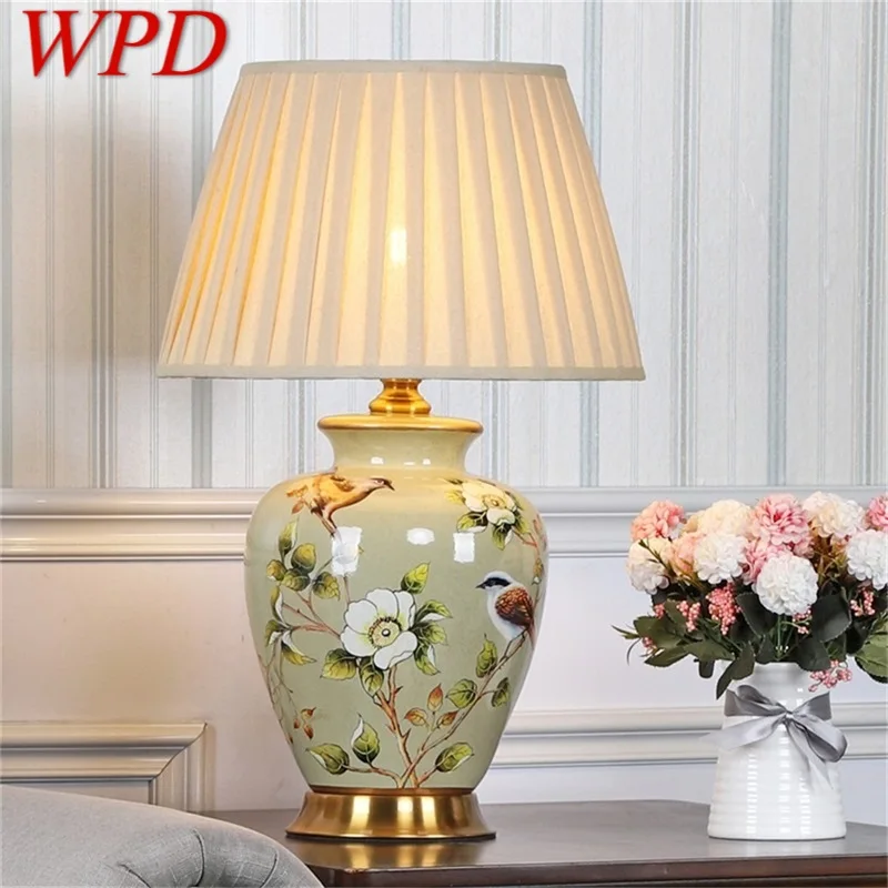 

WPD Ceramic Table Lamp Desk Light Luxury Modern LED Pattern Design For Home Bedroom Living Room
