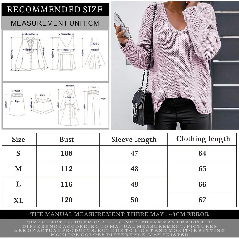 Gold Hands Fashion Sexy V-Neck Women Sweaters And Pullovers Knitted 2019 Autumn Winter Clothing Loose Pullover Jumper Pull Femme | Женская