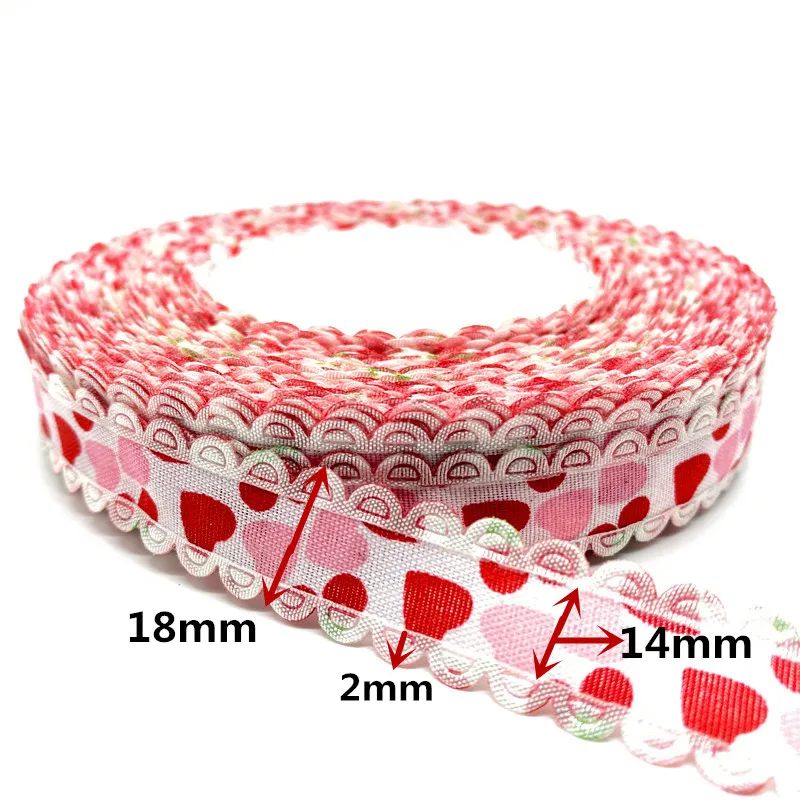 

5Yards/lot 18mm Cotton Ribbon Handmade Design Printed Cotton Ribbons For Wedding Christmas Decoration DIY Sewing Fabric