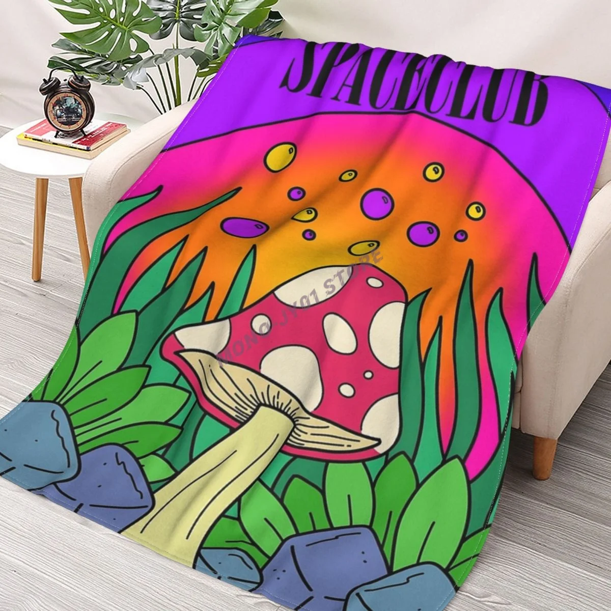 

Mushrooms Print Throw Blanket Sherpa Blanket cover Bedding soft Blankets