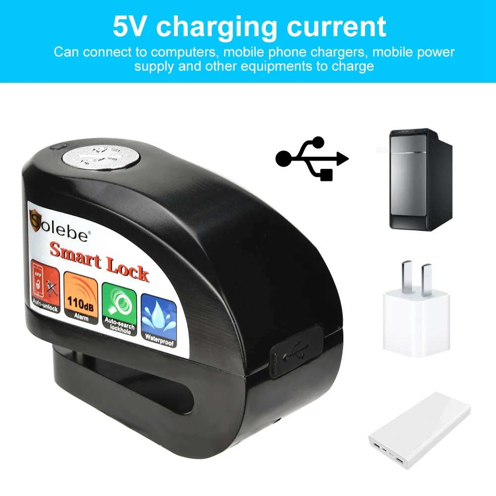 Y801 Смарт Bluetooth мотоцикла Велосипедные замки электрическая сигнализация Сенсор