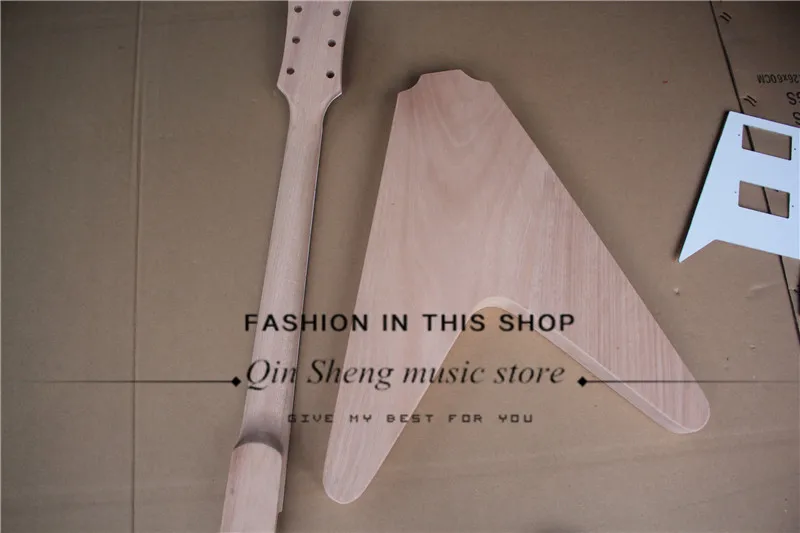 Электрическая гитара V образной формы на заказ с фабрики полуготовая корпус и шея
