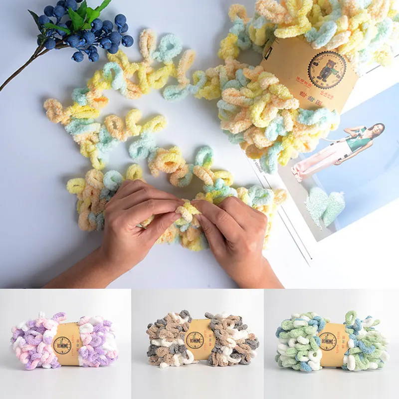 100 г/шарик модные петли для пальцев из полиэстера теплая хлопковая плетеная