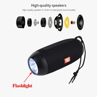 outdoor 10w power bluetooth compatible speaker wireless boombox column subwoofer speaker with tf card fm radio aux led light