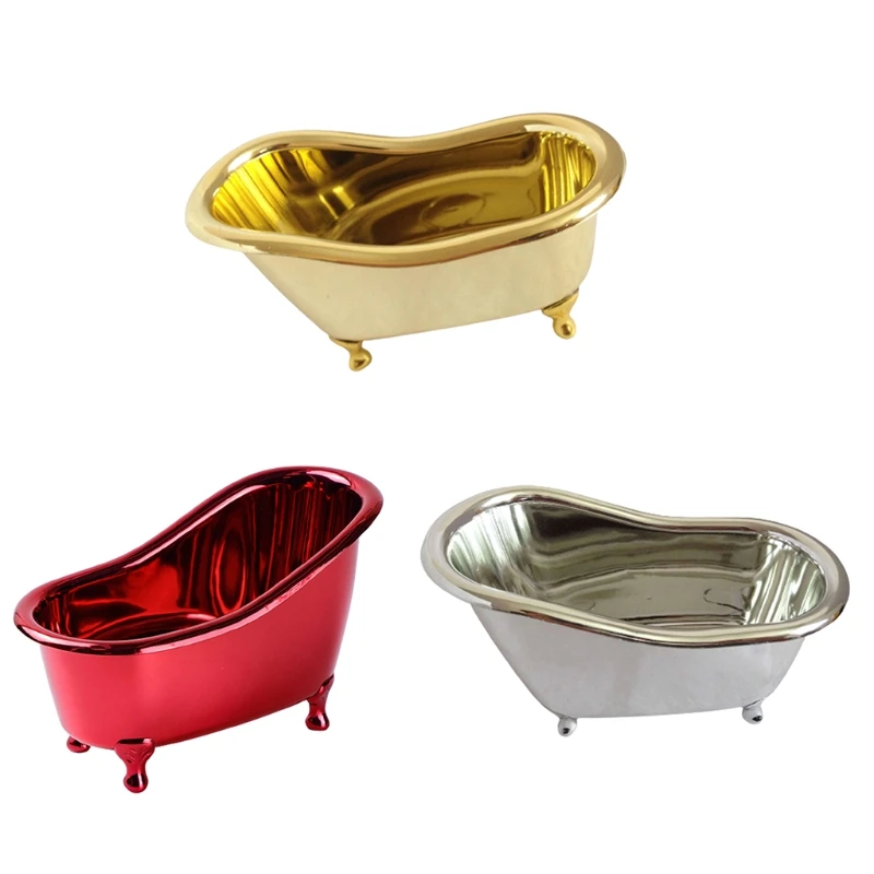 

Creative Mini Bathtub Holder Gold Red Silver 3 Color Bathtub Soap Dish Exquisite