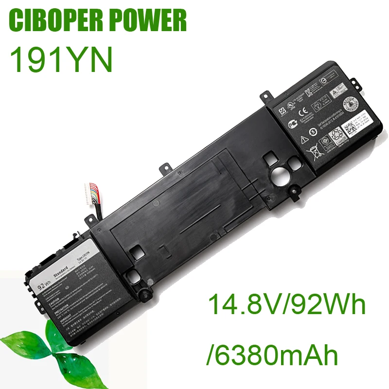 CP New настоящая аккумуляторная батарея для ноутбука 191YN 14,8 V/ 92Wh/6380mAh для 15 R1 15 R2 92wh ALW15CD-1718 2F3W1