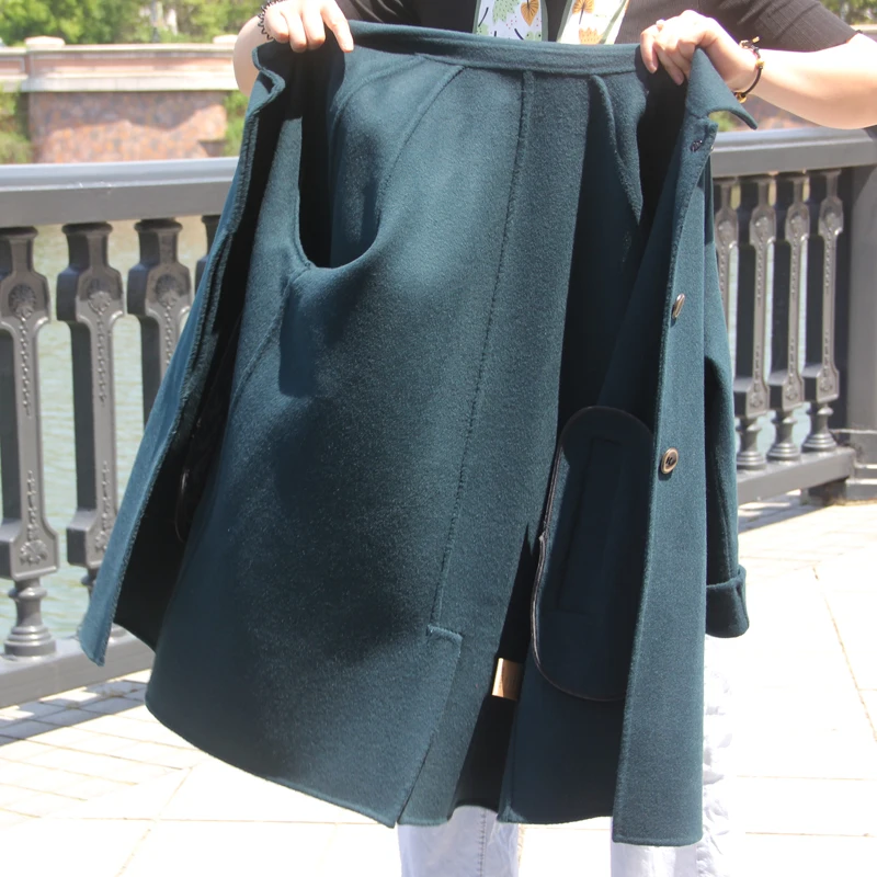 

Black woolen Coat Women's Clothing fashion overcoat female casual Long Wool Coat