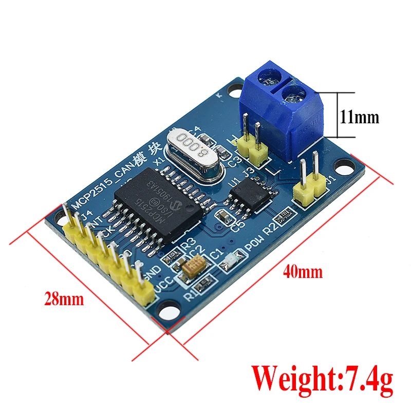 WAVGAT MCP2515 CAN шина Модуль платы TJA1050 приемник SPI для 51 MCU контроллер рычага