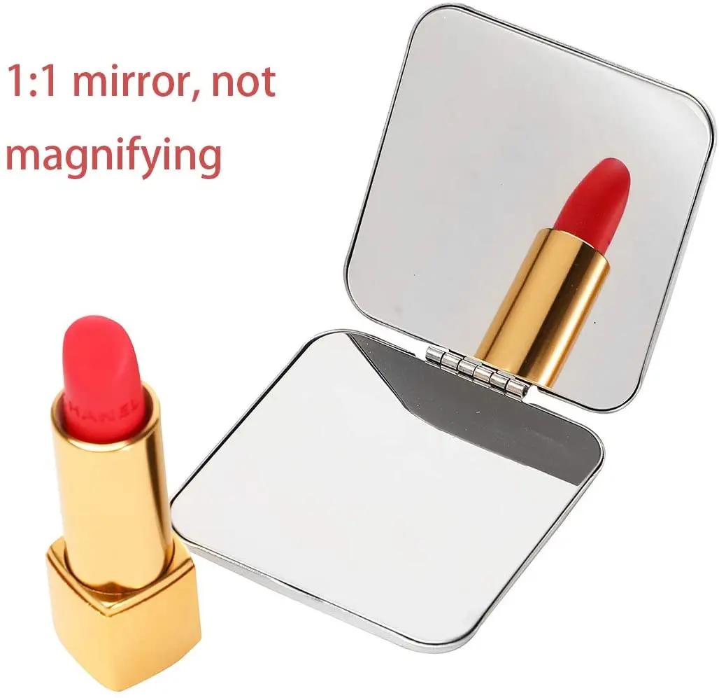 Небьющееся ультратонкое складное портативное зеркало из нержавеющей стали