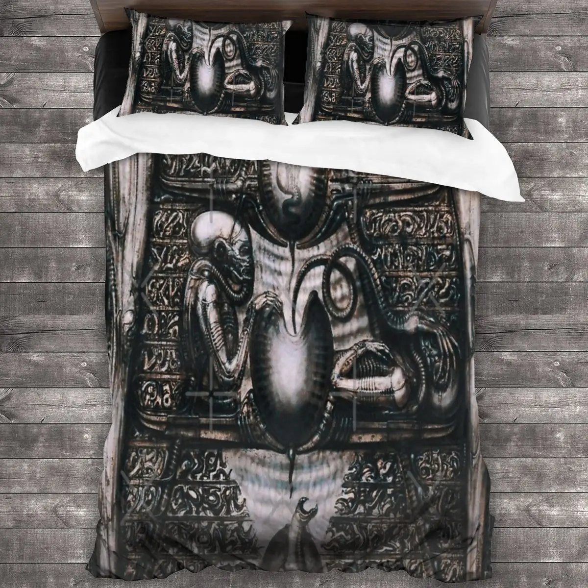 

Hr Giger Steampunk Alien Linens Bedspread Bedding Set Duvet Cover Bed Plaid Nordic Bed 150 Bed Linen 2X Sp