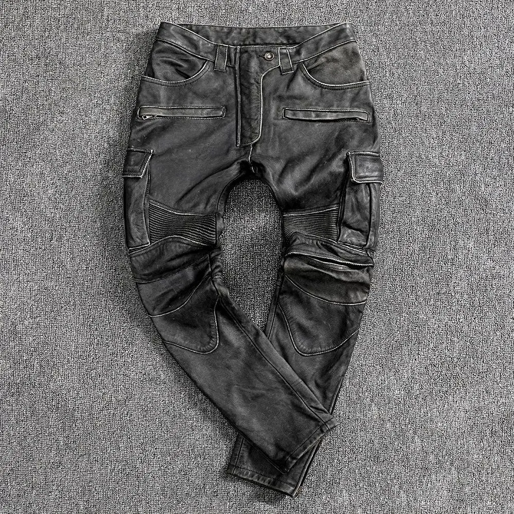 

Мужские брюки из коровьей кожи, в европейском стиле, C765