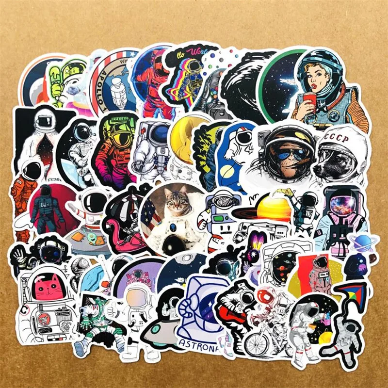 

10/30/50PCS Astronaut Aviation Cartoon Notebook Graffiti Waterproof Insulation Cup Luggage Helmet Sticker Wholesale