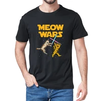 meow wars funny cat lover gift vintage summe mens 100 cotton novelty t shirt unisex humor funny women soft top tee