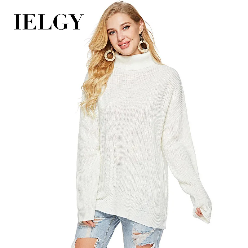 

IELGY Autumn and winter new striped high-neck knitted bottoming shirt