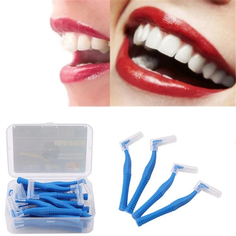 

20 шт./компл. L-образная подтягивающая межзубная щетка для ухода за полостью рта