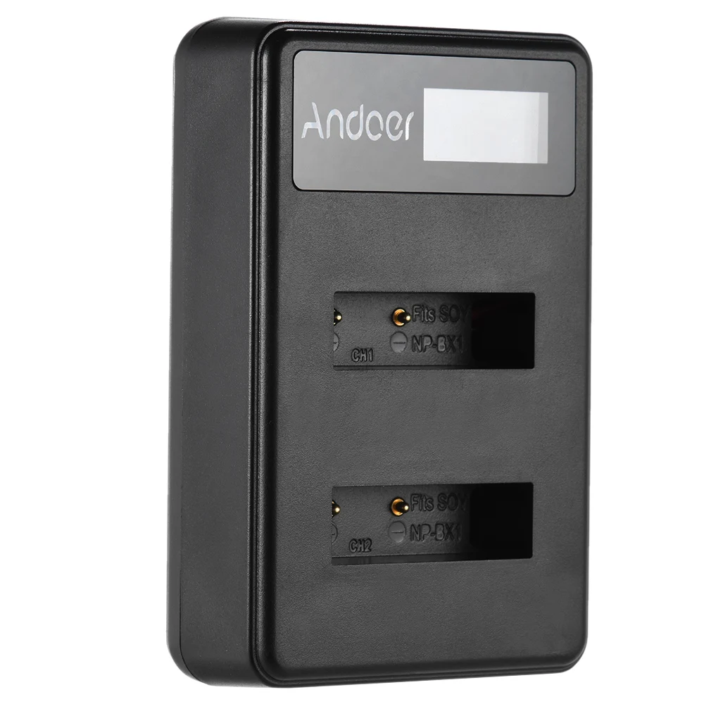 Andoer Мини Портативный двойной слот ЖК-экран USB зарядное устройство для Sony NP-BX1 DSLR