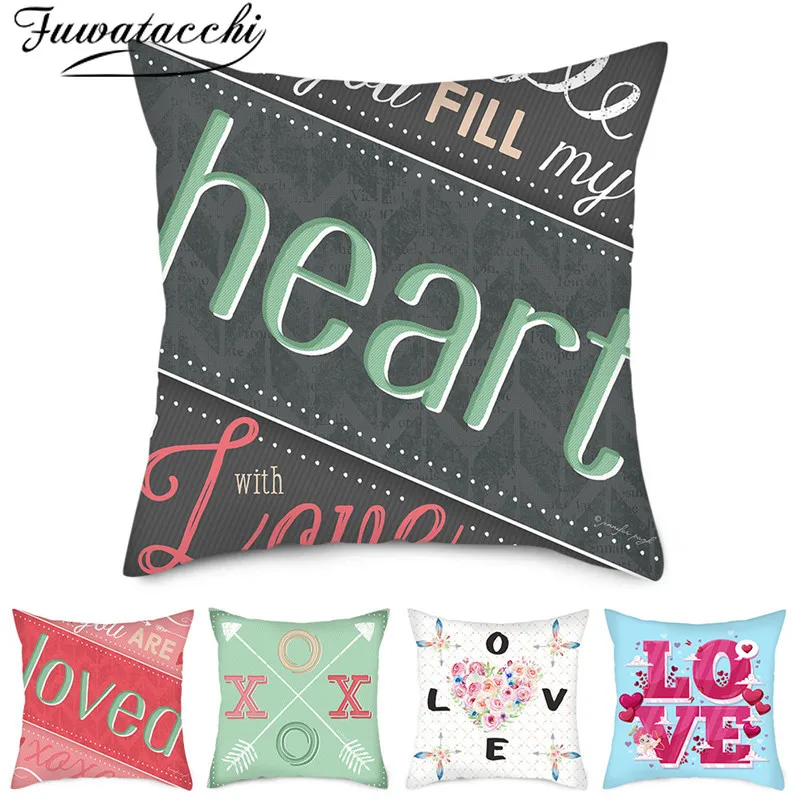 Чехлы на подушки Fuwatacchi с именем любви подушка для влюбленных хлопковые спальни