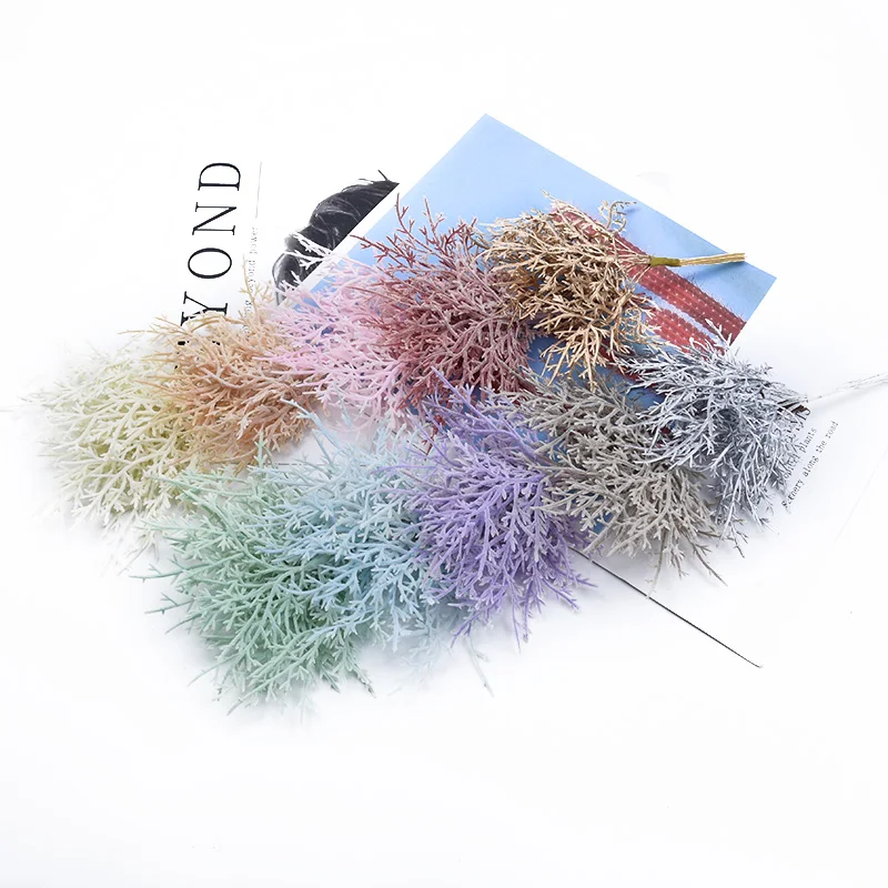 MINI ramas Multicolor para &aacute;rbol de Navidad, flores decorativas para boda, coronas, jarrones para decoraci&oacute;n del hogar, plantas artificiales, 10/30 piezas-1