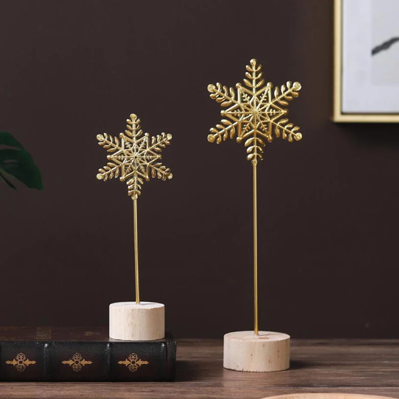 

Creative Snowflake Modern Home Living Room Porch Desktop Decoration Furnishings Nordic Light Luxury Iron Ornaments Statue