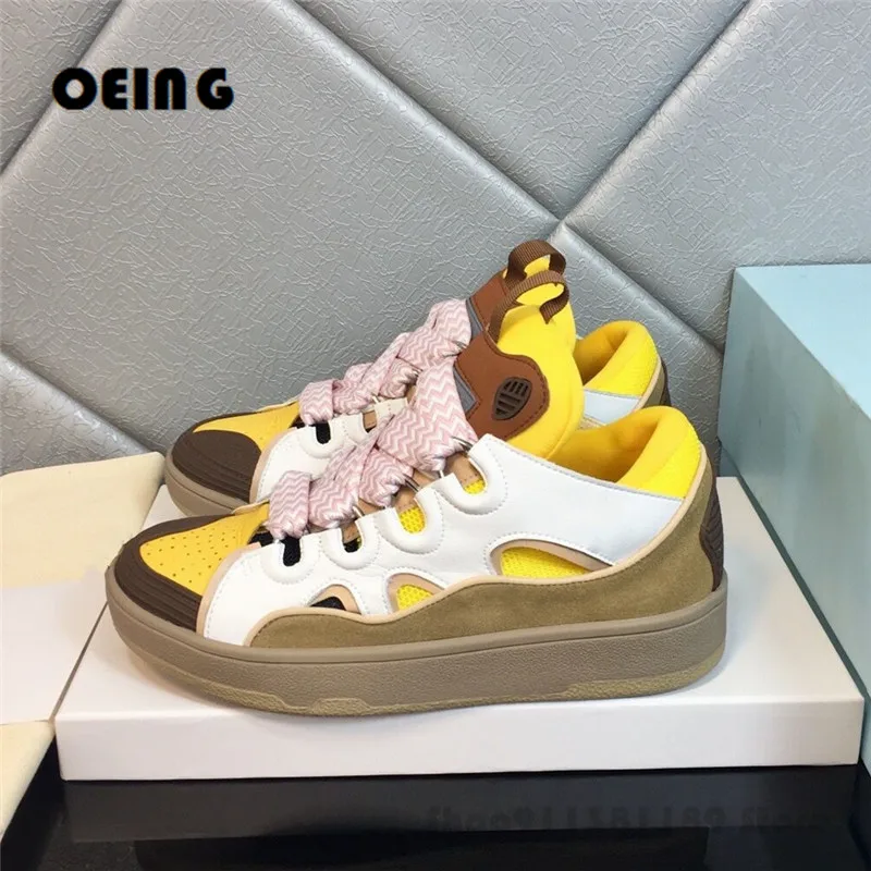 Кроссовки на толстой подошве для мужчин и женщин повседневные разноцветные