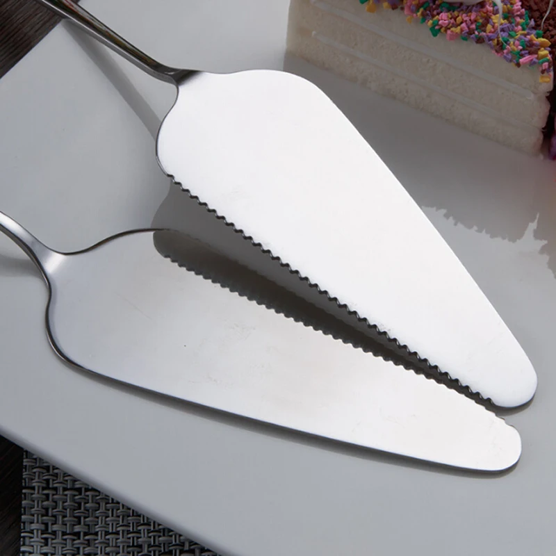 

2 Type Stainless Steel Serrated Edge Cake Server Blade Cutter Pie Pizza Server Cake Cutter Shovel Kitchen Baking Pastry Spatulas