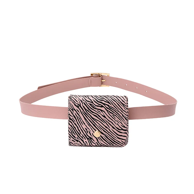 

Women Fashion Belt Waist Bag PU Simple Animal Pattern Women's Gift Belt Bag Ladies Casual Bag Wallet Mobile Phone Chain Bag