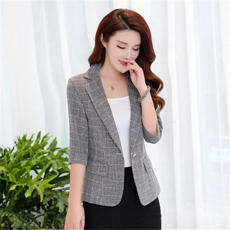 Женский короткий офисный костюм с рукавом три четверти | Женская одежда