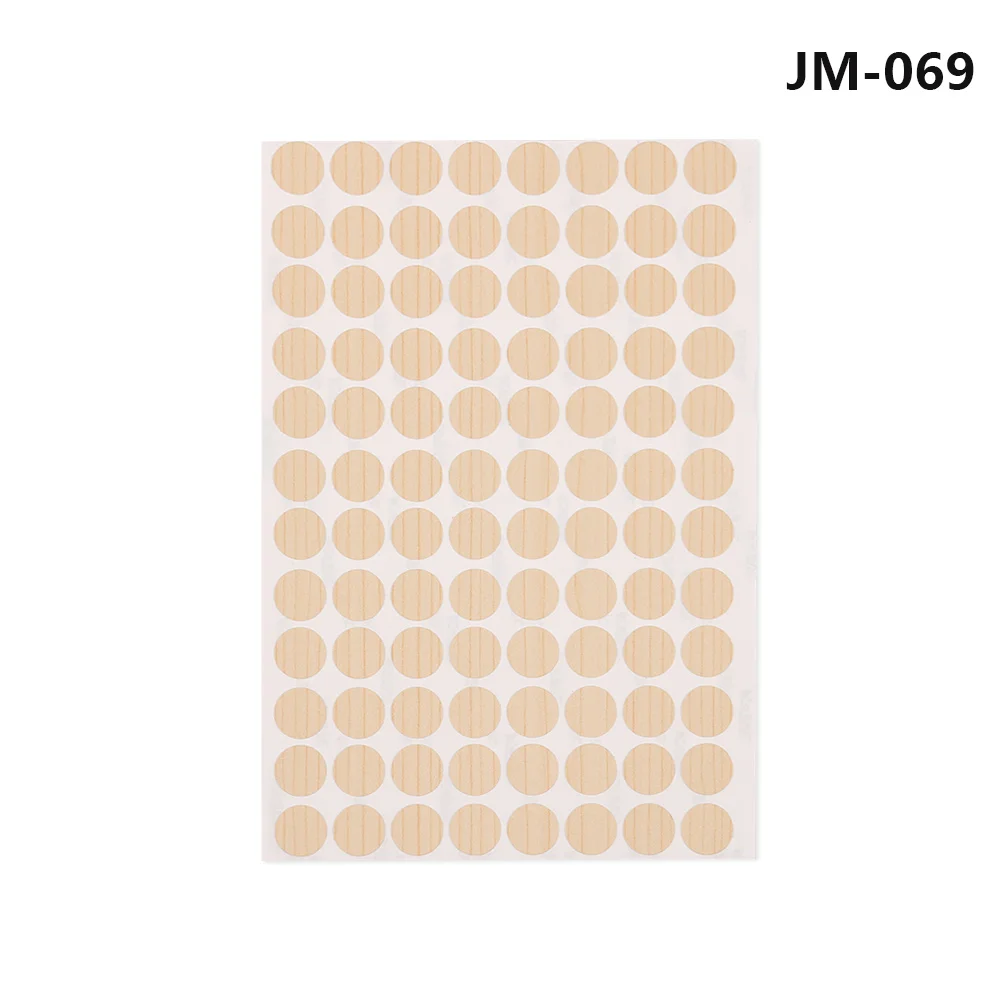 JM-069 96 шт./лист самоклеющиеся винтовые крышки наклейки отверстие для шкафа декоративные пленки мебель дерево ремесло стол шкаф украшения - Цвет: JM-069