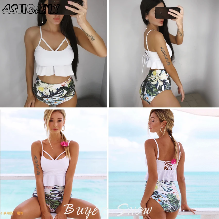 

2020 Tankini Sets Swimsuit Women Swimwear Plus Two Piece Suits Print Bathing Suit Beach Wear Swim Maillot De Bain Female XXL