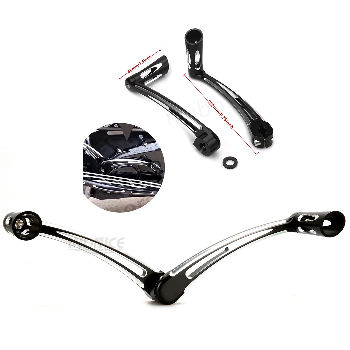 Черные глубококромные режущие рычаги тормозного переключения передач для Harley