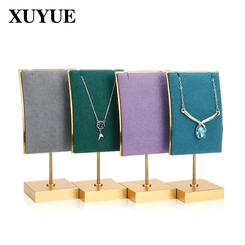 necklace pendant display stand Jewelry high-end jewelry  factory direct metal microfiber jewelry display props display stand