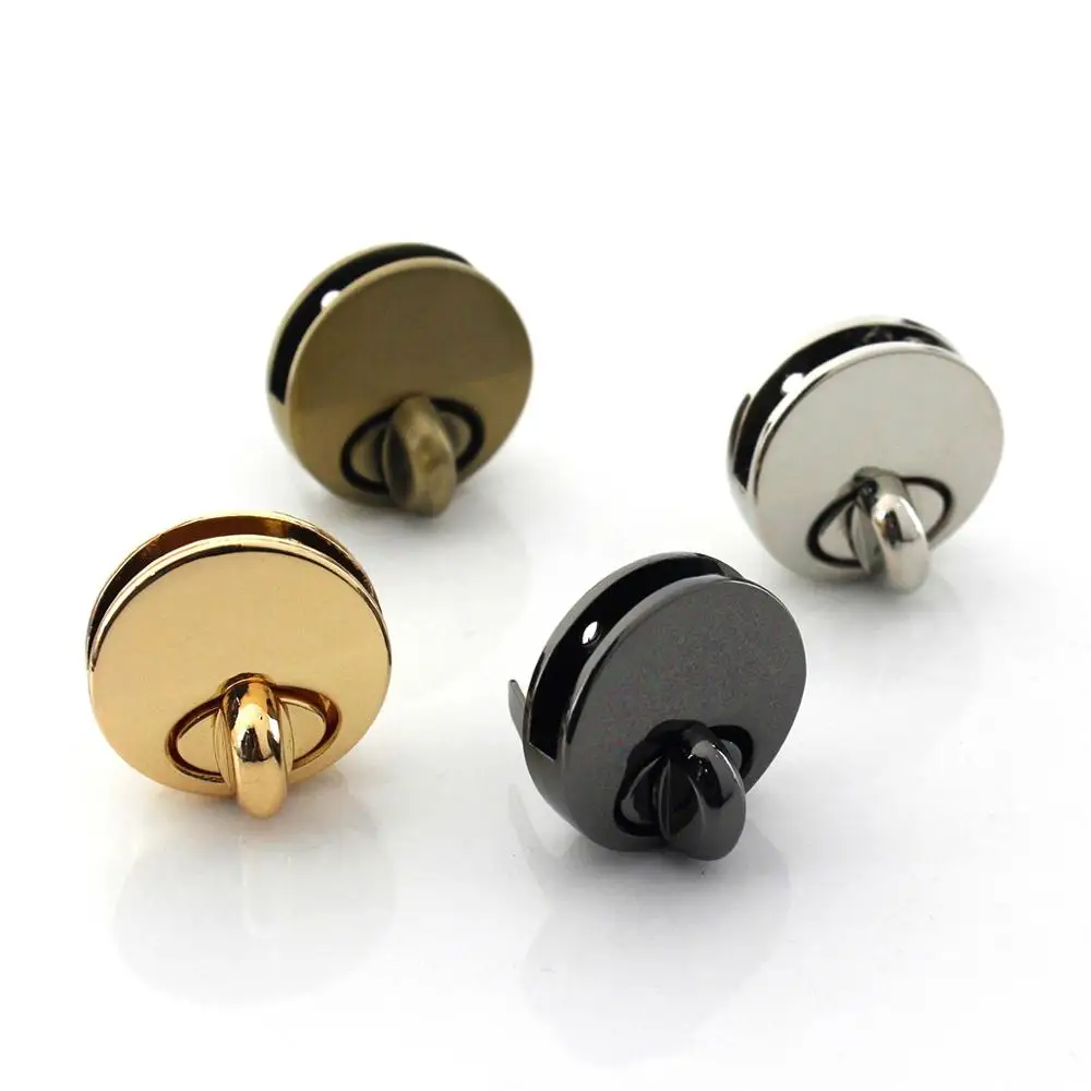 1 шт. металлическая круглая форма сумка с поворотным замком и застежкой кожаная