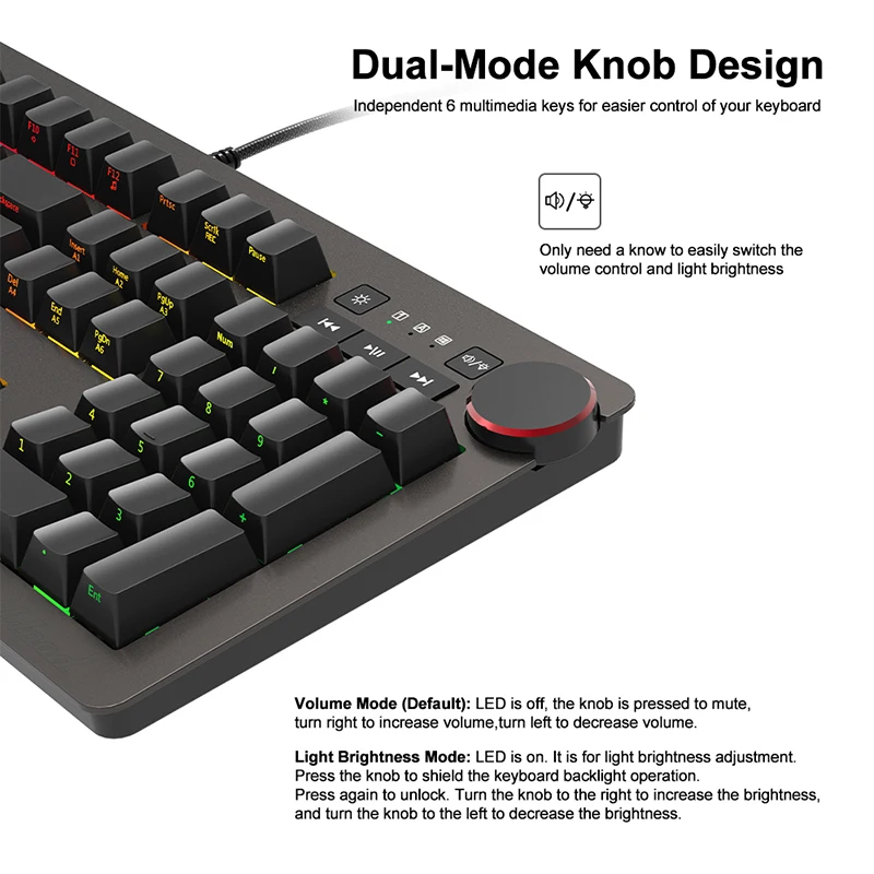 Клавиатура Ajazz AK60 для ПК и планшетов игровая механическая USB Проводная RGB 104