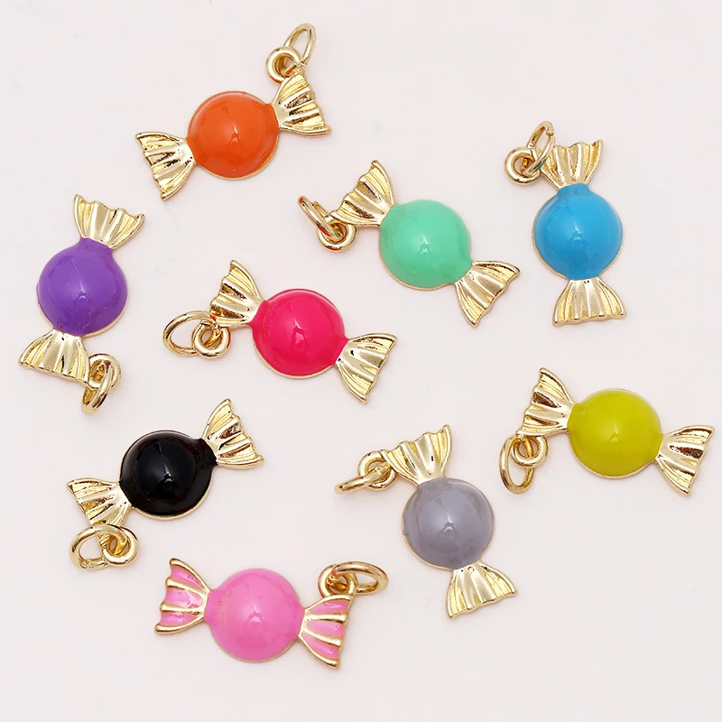

Sweet Candy Shape Gold Plated Necklace Pendant for Women Bowknot Geometric Necklace DIY Pendant Jewelry Making Accessories Gifts