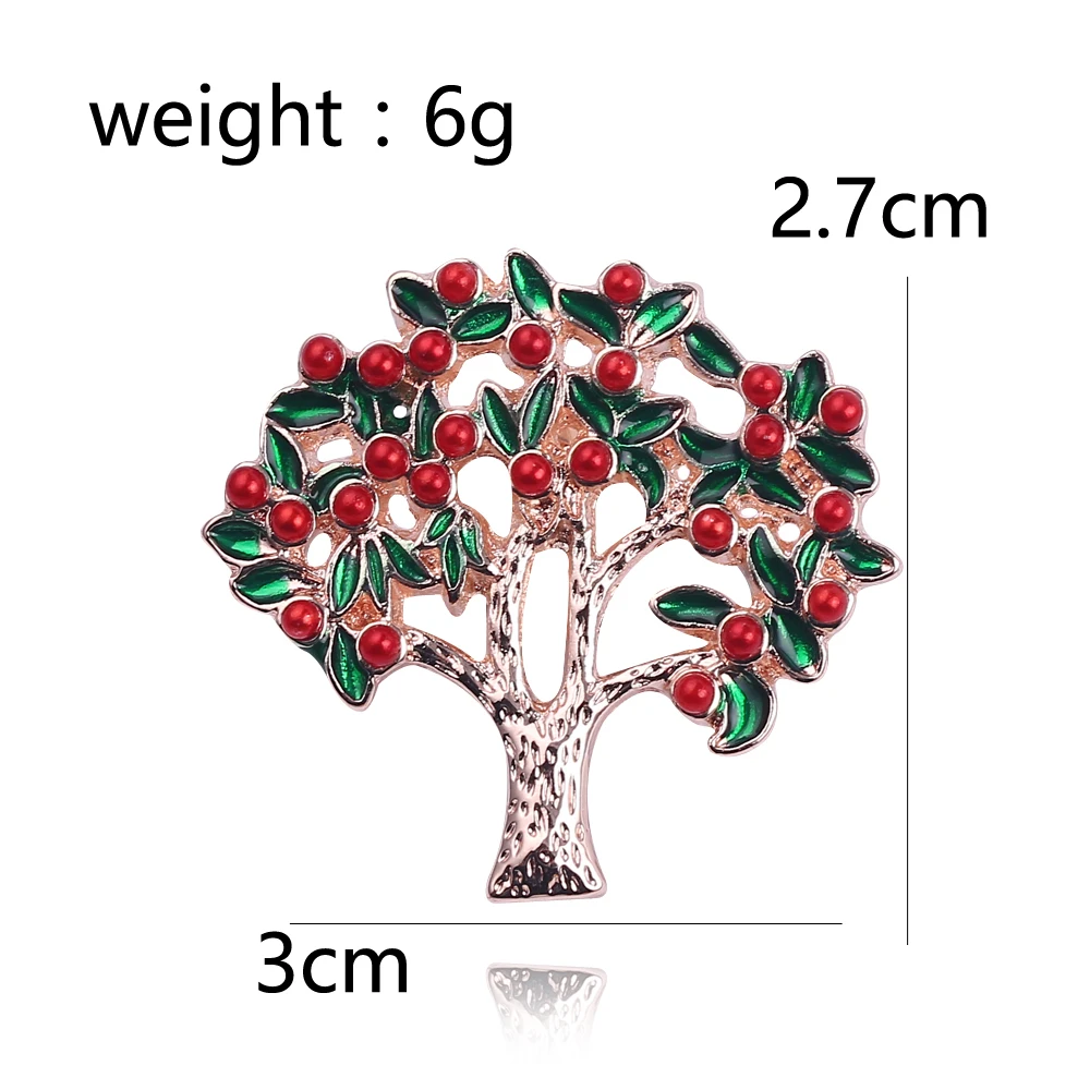 Креативный дизайн брошь в виде дерева жизни металлический значок с красными