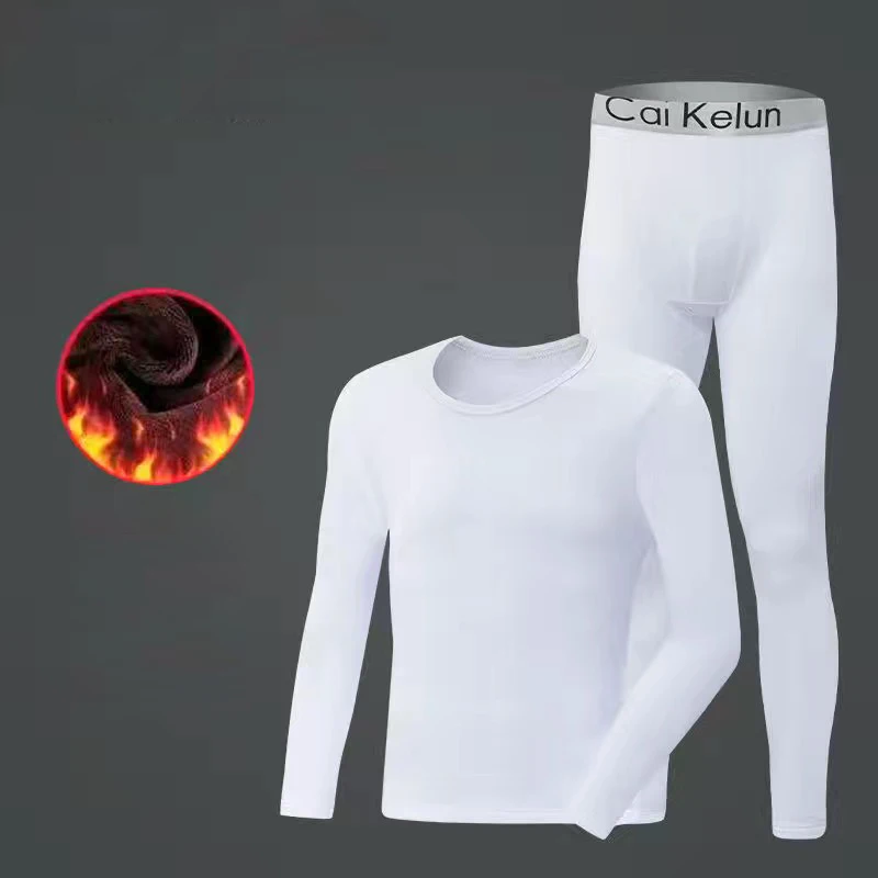 Men's Thermal Underwear Men Autumn Winter Long Johns Sets Fleece Warm Slim Round neck Male Underwear Set Plus Size 3XL