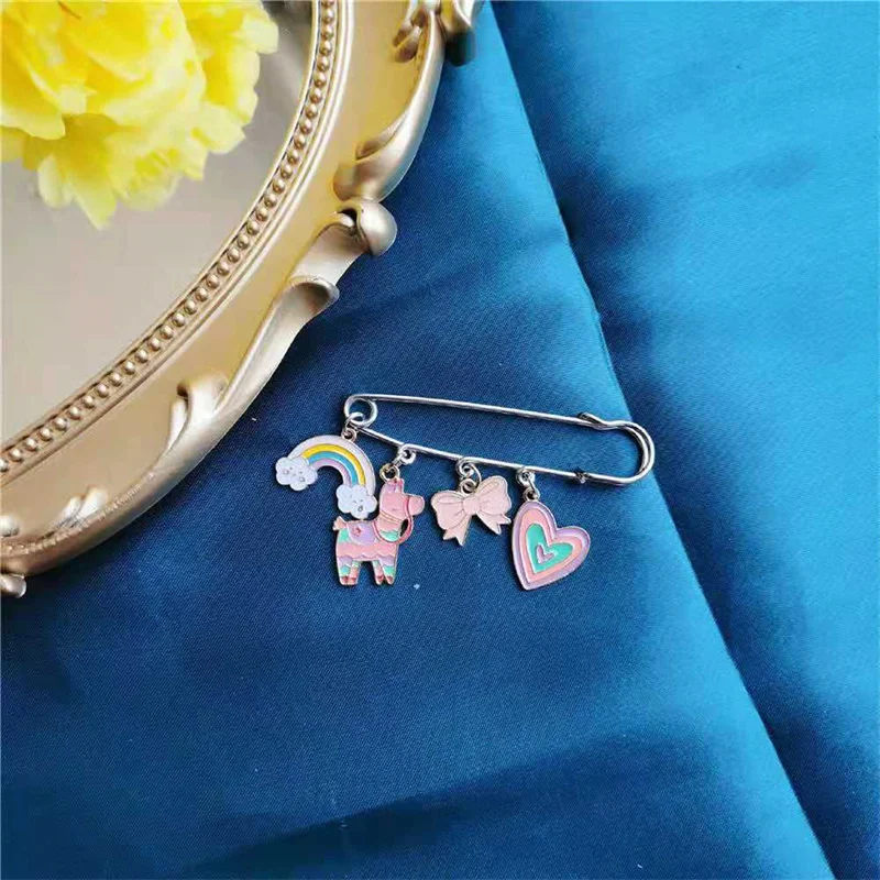 

10pcs New Girl Cartoon Dripping Oil Alloy Shoe Buckle Unicorn Rainbow Planet Scarf Buckle Brooch Jewelry Holiday Gifts Wholesale
