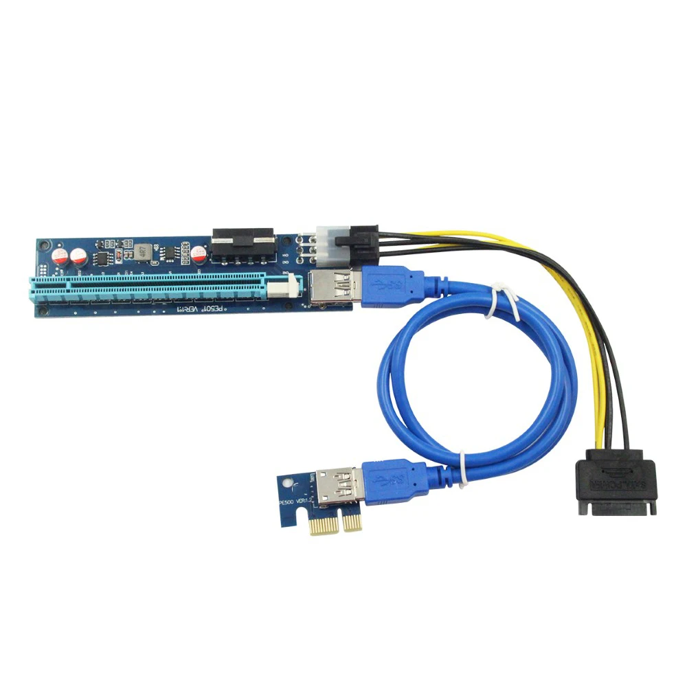 

U40 4PIN + 6PIN PCIE 1X To 16X видеокарта удлинитель материнская плата с USB 3,0 кабель совместимый с 1X/2X/4X/8X/16X