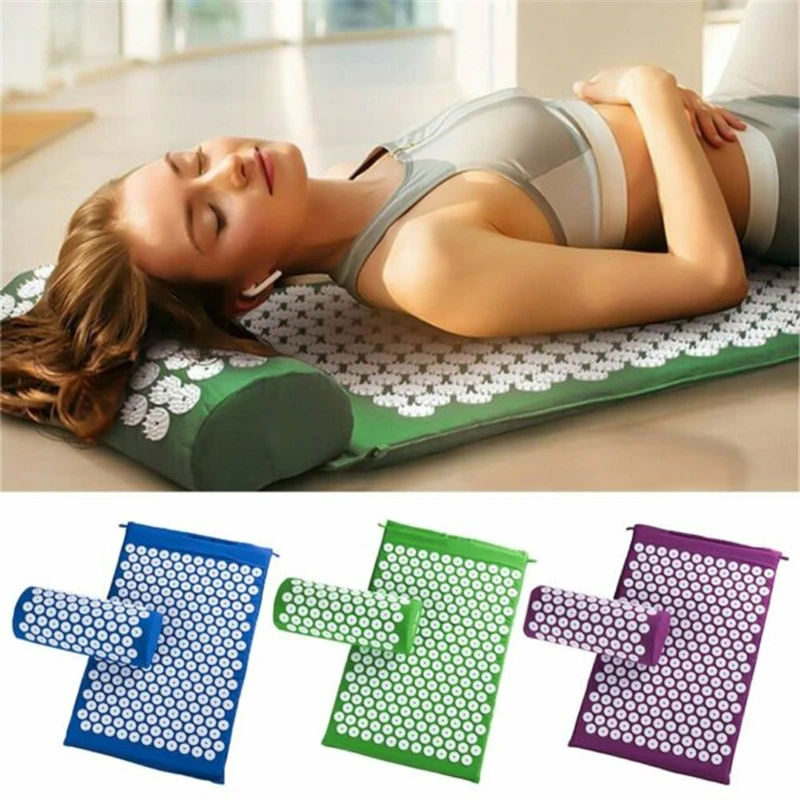 Массаж цветочный принт натурального хлопка yoga коврик Фитнес relax Акупрессура Мат
