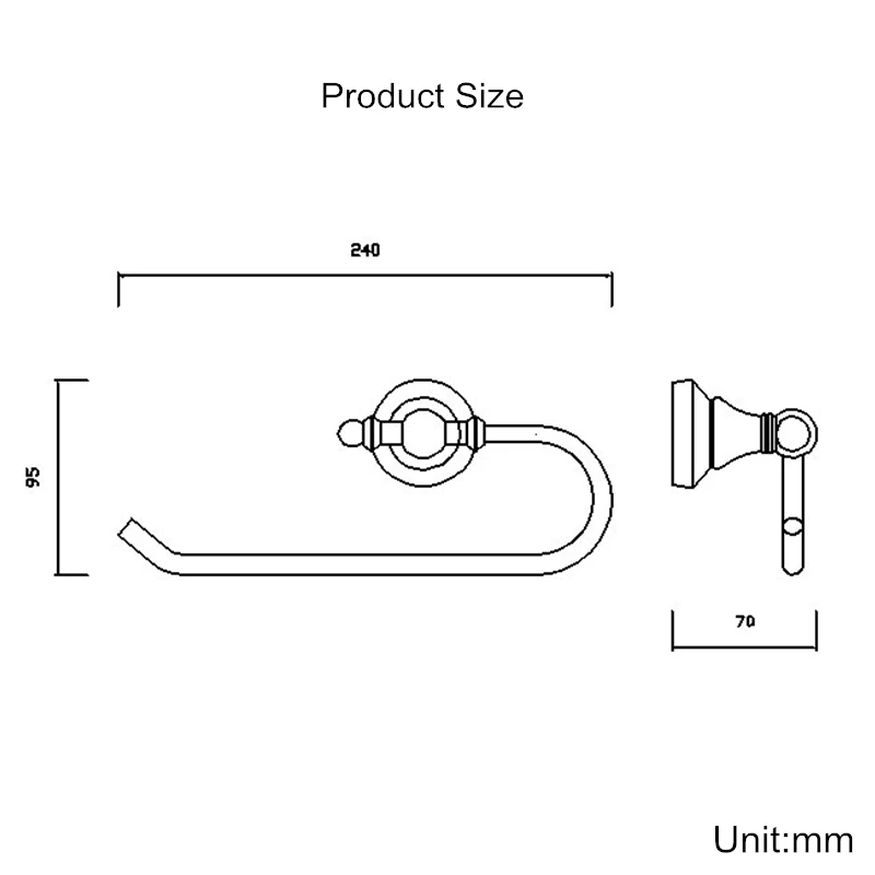 Держатель для полотенец из латуни полированный золотистого цвета |