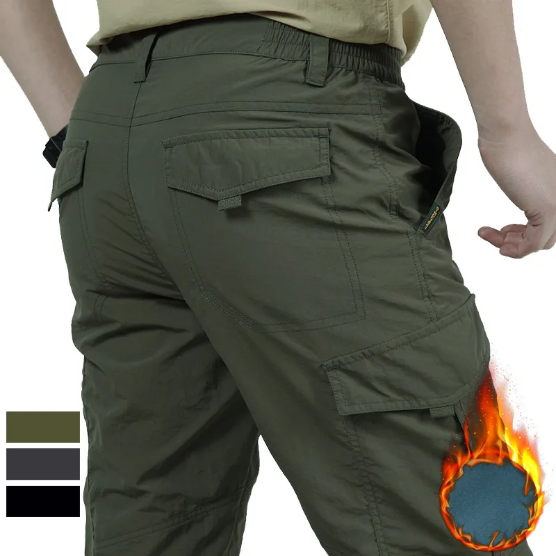 

QNPQYX New Men Tactical Cargo Trousers Outdoor Quick Dry Hiking Pants Men Waterproof Mountain Climbing Army Trekking Sport Pants