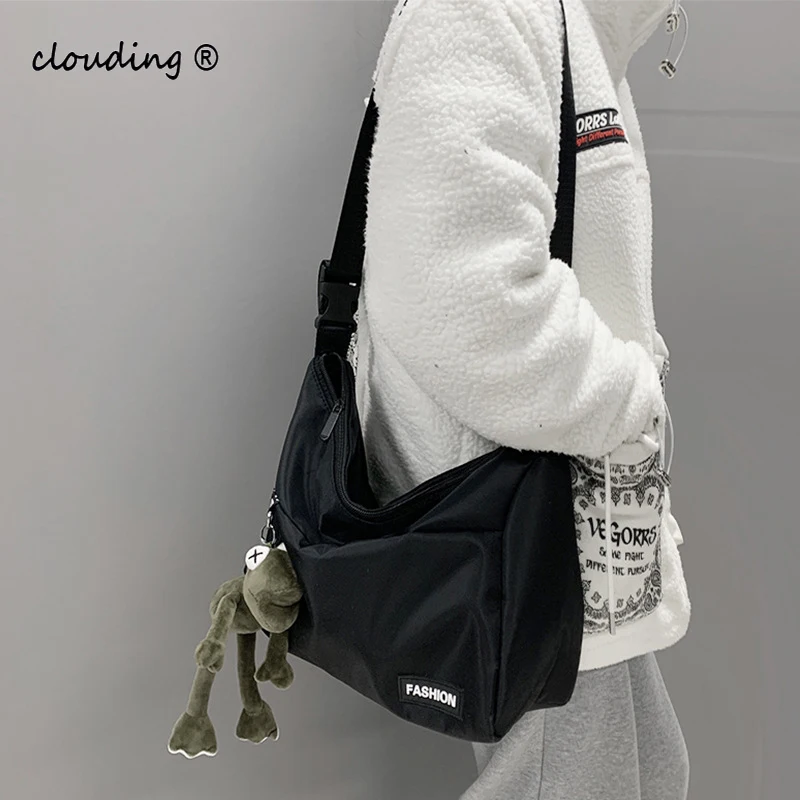 

Harajuku Women's Nylon Waterproof Messenger Bag Men's Shoulder Bag Functional Tooling Bag Tide Brand Postman Street Men's Bag