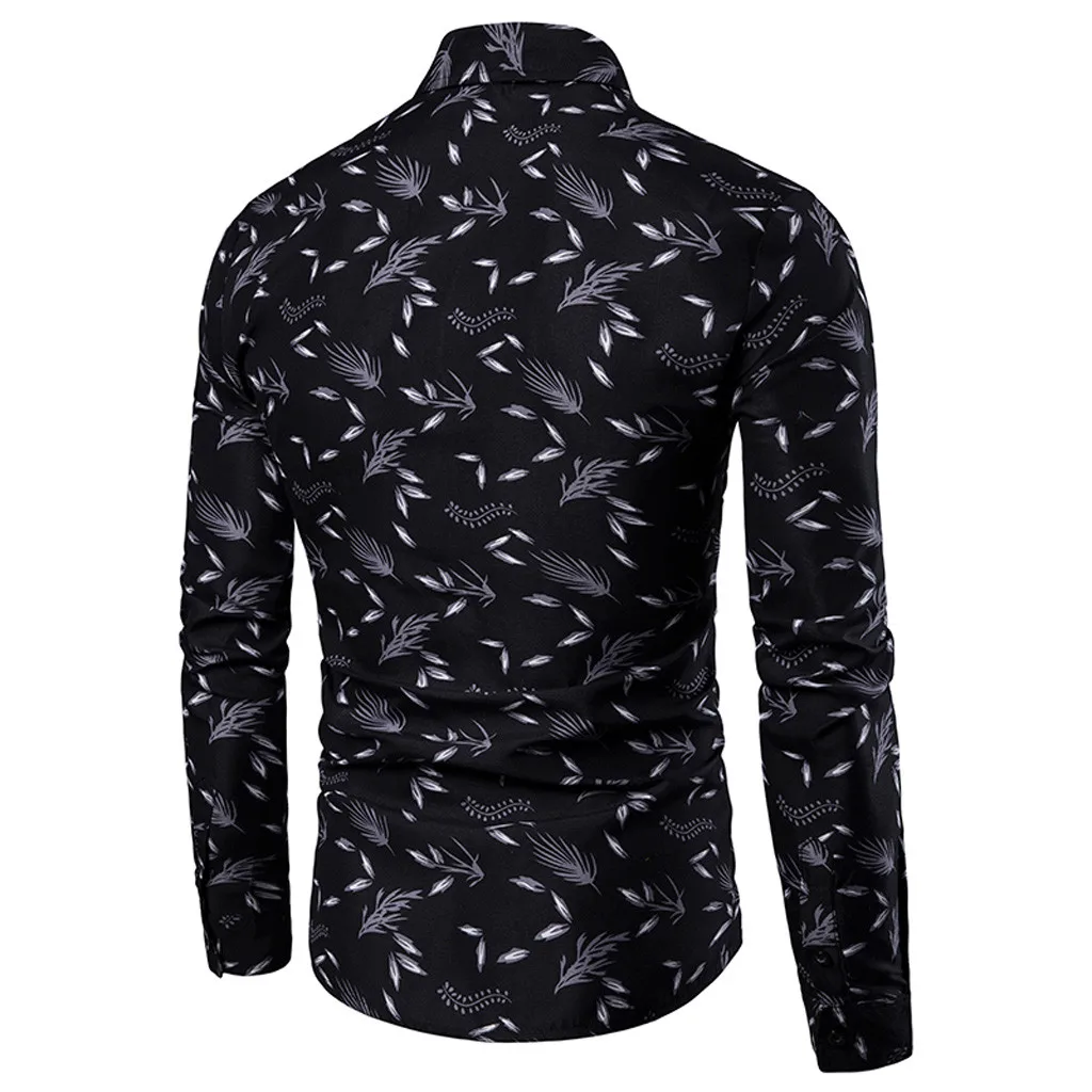 

Spring And Summer Men's Shirt Casual Pattern Stand Collar Button Long Sleeve Shirt Fashion High Quality Daily Shirt Dropshipping