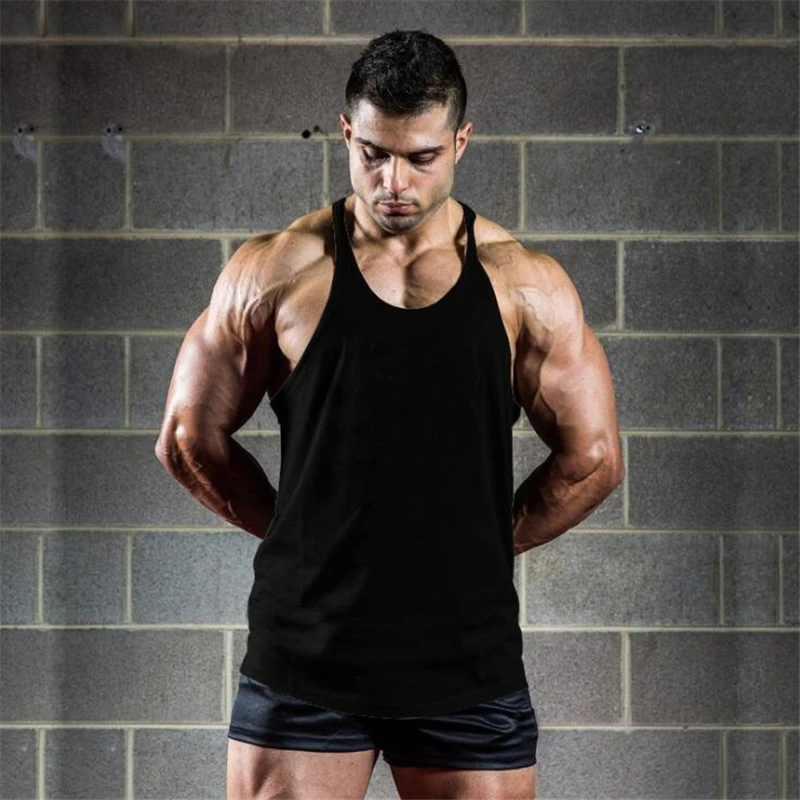 Бренд Muscleguys тренажерные залы Стрингер майка для фитнеса мужчин мускулация жилет