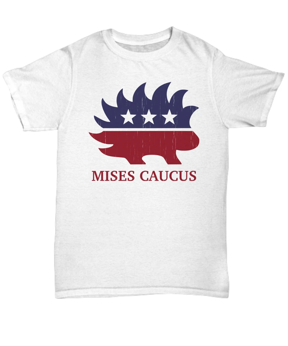 Libertarian вечерние футболки Mises Caucus футболка с круглым вырезом унисекс белого цвета