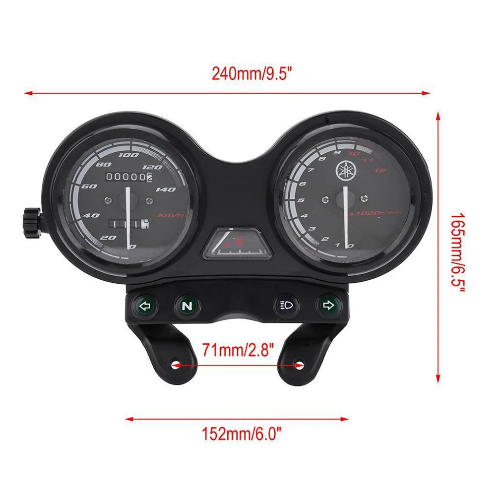 

Motorcycles Speedometer Gauge DC 12V 12000RPM LED LCD Motorbike Tachometer Digital Odometer For Yamaha YBR 125
